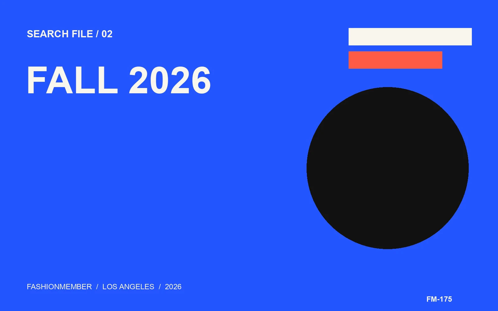Cream editorial cover with a cobalt rule, lime circle, and outlined geometry around the words Fall 2026.