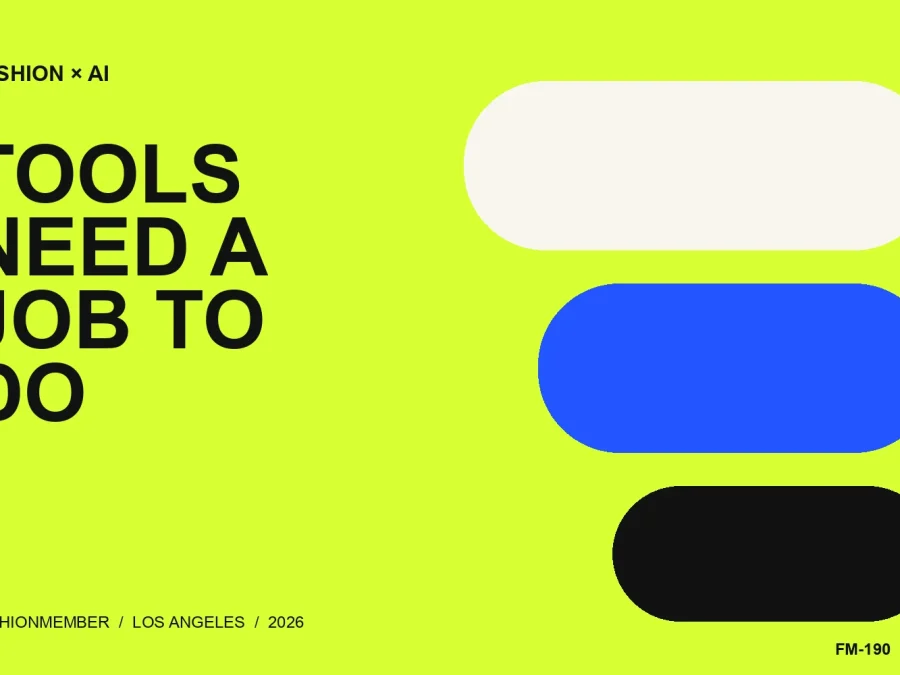 Acid-lime editorial cover with blue, cream, and black rounded forms beside the words Tools Need a Job to Do.